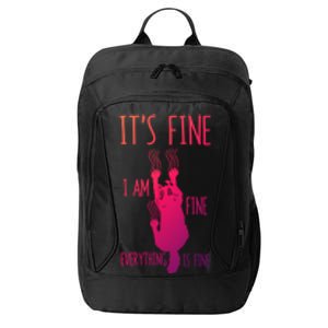 ItS Fine IM Fine Everything Is Fine Scratching Cat Funny Gift City Backpack