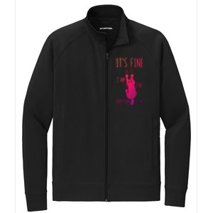 ItS Fine IM Fine Everything Is Fine Scratching Cat Funny Gift Stretch Full-Zip Cadet Jacket