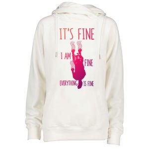 ItS Fine IM Fine Everything Is Fine Scratching Cat Funny Gift Womens Funnel Neck Pullover Hood