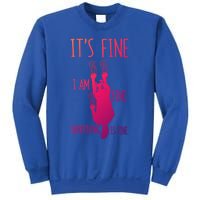 ItS Fine IM Fine Everything Is Fine Scratching Cat Funny Gift Sweatshirt