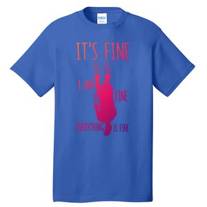 ItS Fine IM Fine Everything Is Fine Scratching Cat Funny Gift Tall T-Shirt