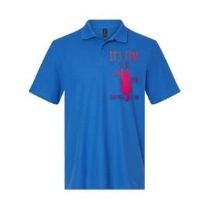 ItS Fine IM Fine Everything Is Fine Scratching Cat Funny Gift Softstyle Adult Sport Polo