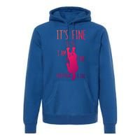 ItS Fine IM Fine Everything Is Fine Scratching Cat Funny Gift Premium Hoodie