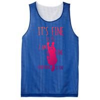 ItS Fine IM Fine Everything Is Fine Scratching Cat Funny Gift Mesh Reversible Basketball Jersey Tank