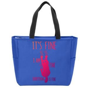 ItS Fine IM Fine Everything Is Fine Scratching Cat Funny Gift Zip Tote Bag