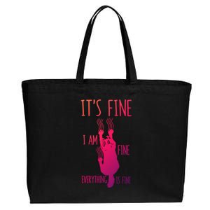 ItS Fine IM Fine Everything Is Fine Scratching Cat Funny Gift Cotton Canvas Jumbo Tote