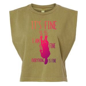 ItS Fine IM Fine Everything Is Fine Scratching Cat Funny Gift Garment-Dyed Women's Muscle Tee