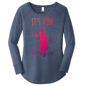 ItS Fine IM Fine Everything Is Fine Scratching Cat Funny Gift Women's Perfect Tri Tunic Long Sleeve Shirt