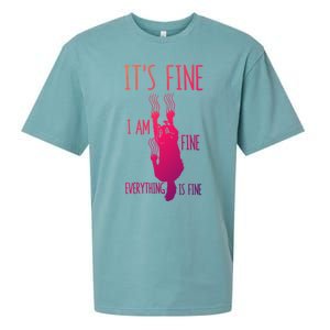 ItS Fine IM Fine Everything Is Fine Scratching Cat Funny Gift Sueded Cloud Jersey T-Shirt