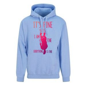 ItS Fine IM Fine Everything Is Fine Scratching Cat Funny Gift Unisex Surf Hoodie