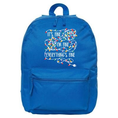 It's Fine I'm Fine Everything Is Fine Christmas Lights Cute Gift 16 in Basic Backpack