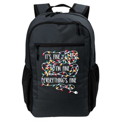 It's Fine I'm Fine Everything Is Fine Christmas Lights Cute Gift Daily Commute Backpack