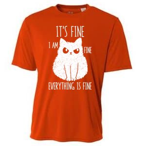 ItS Fine IM Fine Everything Is Fine Stressed Freakedout Gift Cooling Performance Crew T-Shirt