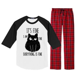 ItS Fine IM Fine Everything Is Fine Stressed Freakedout Gift Raglan Sleeve Pajama Set