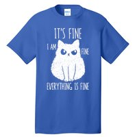 ItS Fine IM Fine Everything Is Fine Stressed Freakedout Gift Tall T-Shirt