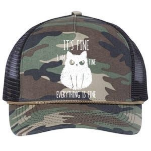 ItS Fine IM Fine Everything Is Fine Stressed Freakedout Gift Retro Rope Trucker Hat Cap