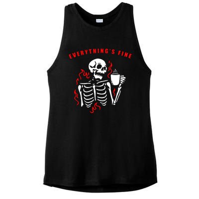 Im Fine Its Fine Everything Is Fine Ladies PosiCharge Tri-Blend Wicking Tank