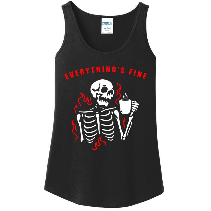 Im Fine Its Fine Everything Is Fine Ladies Essential Tank