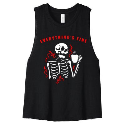 Im Fine Its Fine Everything Is Fine Women's Racerback Cropped Tank