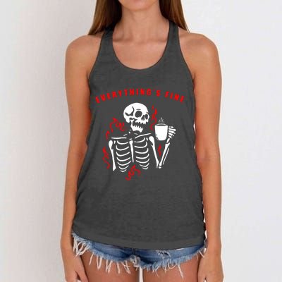 Im Fine Its Fine Everything Is Fine Women's Knotted Racerback Tank