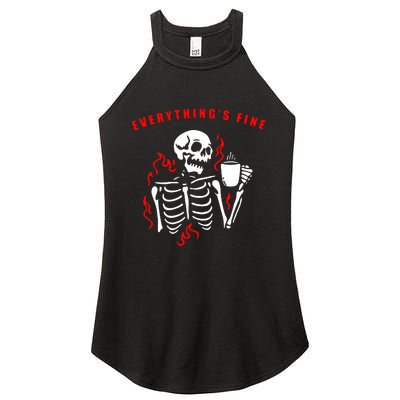 Im Fine Its Fine Everything Is Fine Women's Perfect Tri Rocker Tank