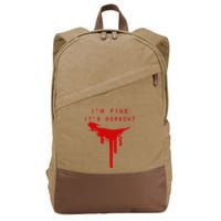 IM Fine ItS Borscht Funny Russian Beets Soup Blood Splat Cotton Canvas Backpack