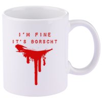 IM Fine ItS Borscht Funny Russian Beets Soup Blood Splat 11oz C Handle Ceramic Mug