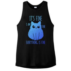 ItS Fine IM Fine Everything Is Fine Stressedout Black Cat Cool Gift Ladies PosiCharge Tri-Blend Wicking Tank