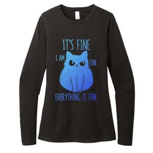 ItS Fine IM Fine Everything Is Fine Stressedout Black Cat Cool Gift Womens CVC Long Sleeve Shirt