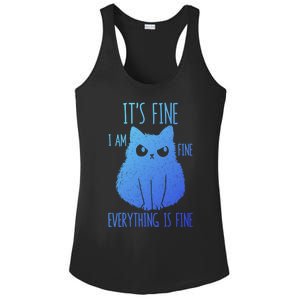 ItS Fine IM Fine Everything Is Fine Stressedout Black Cat Cool Gift Ladies PosiCharge Competitor Racerback Tank