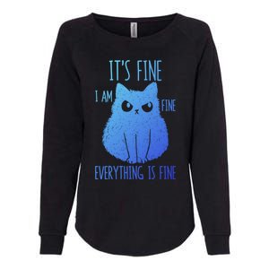 ItS Fine IM Fine Everything Is Fine Stressedout Black Cat Cool Gift Womens California Wash Sweatshirt