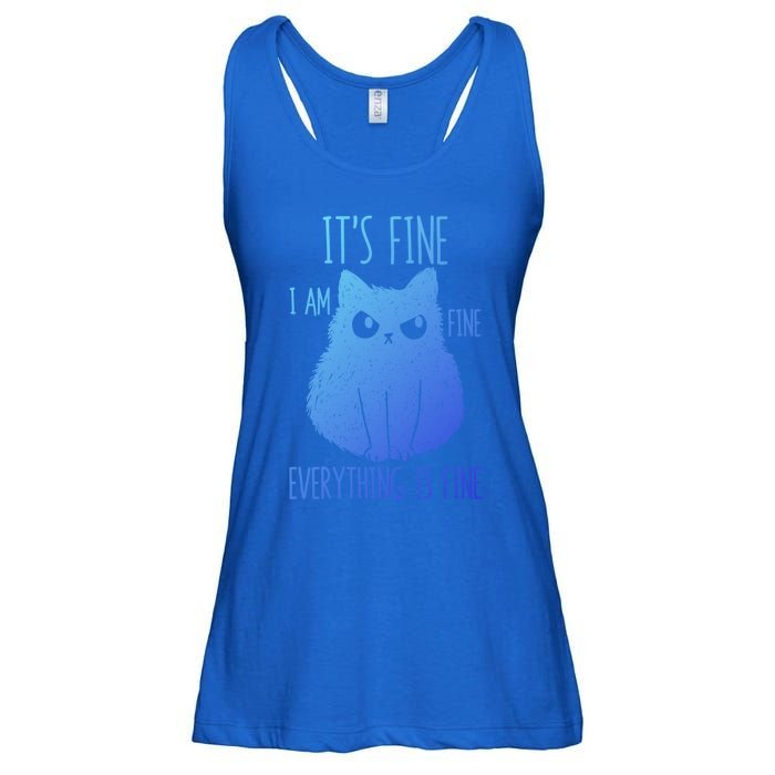 ItS Fine IM Fine Everything Is Fine Stressedout Black Cat Cool Gift Ladies Essential Flowy Tank