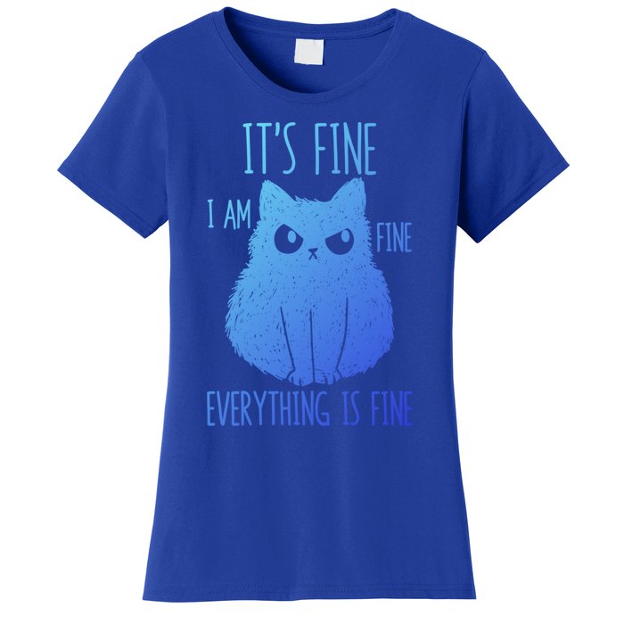 ItS Fine IM Fine Everything Is Fine Stressedout Black Cat Cool Gift Women's T-Shirt