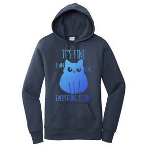 ItS Fine IM Fine Everything Is Fine Stressedout Black Cat Cool Gift Women's Pullover Hoodie