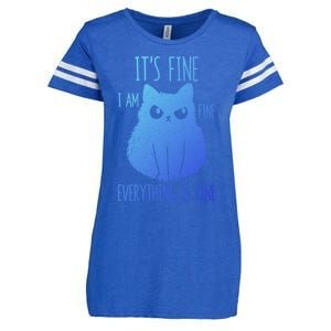 ItS Fine IM Fine Everything Is Fine Stressedout Black Cat Cool Gift Enza Ladies Jersey Football T-Shirt