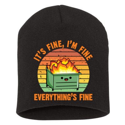 Its Fine Im Fine Everythings Fine Vintage Short Acrylic Beanie