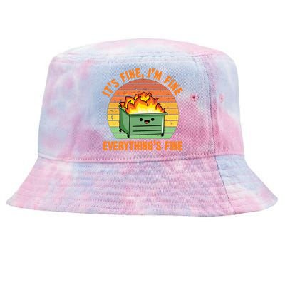 Its Fine Im Fine Everythings Fine Vintage Tie-Dyed Bucket Hat