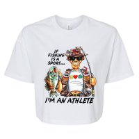 If Fishing Is A Sport Im An Athlete Funny Fishing Lovers Bella+Canvas Jersey Crop Tee