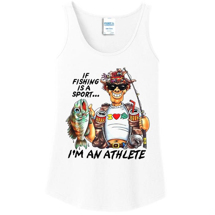 If Fishing Is A Sport Im An Athlete Funny Fishing Lovers Ladies Essential Tank