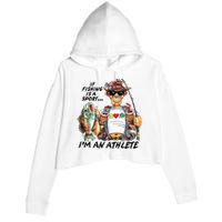 If Fishing Is A Sport Im An Athlete Funny Fishing Lovers Crop Fleece Hoodie