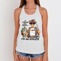 If Fishing Is A Sport Im An Athlete Funny Fishing Lovers Women's Knotted Racerback Tank