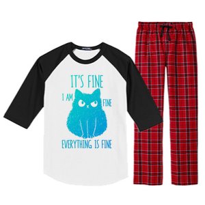 ItS Fine IM Fine Everything Is Fine Stressedout Black Cat Cool Gift Raglan Sleeve Pajama Set