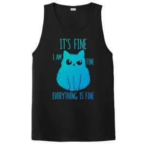 ItS Fine IM Fine Everything Is Fine Stressedout Black Cat Cool Gift PosiCharge Competitor Tank