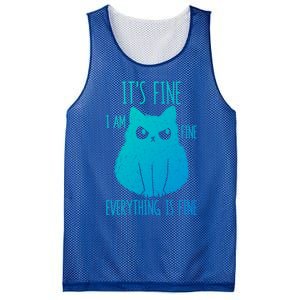 ItS Fine IM Fine Everything Is Fine Stressedout Black Cat Cool Gift Mesh Reversible Basketball Jersey Tank