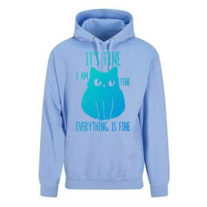 ItS Fine IM Fine Everything Is Fine Stressedout Black Cat Cool Gift Unisex Surf Hoodie