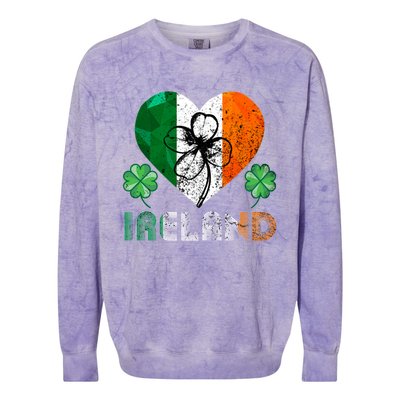 Irish Flag I Love Ireland Tees St Patrick's Funny Gift Colorblast Crewneck Sweatshirt