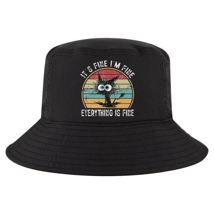 Its Fine Im Fine Everything Is Fine Funny Cat Cool Comfort Performance Bucket Hat
