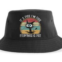 Its Fine Im Fine Everything Is Fine Funny Cat Sustainable Bucket Hat