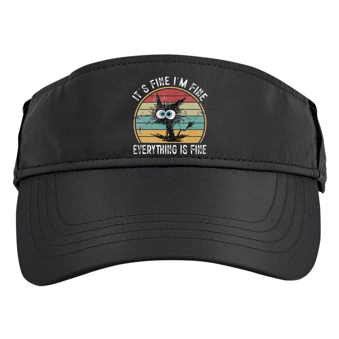 Its Fine Im Fine Everything Is Fine Funny Cat Adult Drive Performance Visor