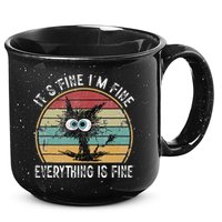 Its Fine Im Fine Everything Is Fine Funny Cat 15oz Campfire Ceramic Mug
